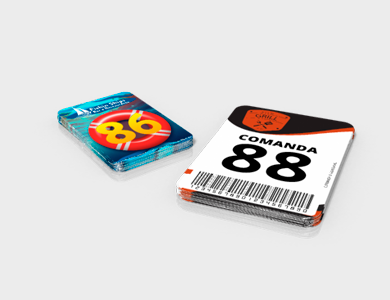 Comanda com Dados Variáveis em PVC 0,76mm Cristal Frente e Verso 10x15cm - 4x4 - 1 unid