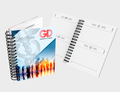 Agenda Dois Dias por Página A5 2025 Capa Maleável 96 Páginas 14,95x21cm (Couchê 300g Laminação Fosca) - 4x0 - 50 unid