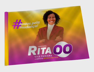 Bandeira Eleitoral com Bolsa para Haste 140x90cm - 4x0 - 5 unid