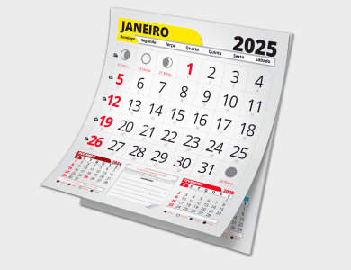 Bloco de Calendário 2025 para Folhinha Duplex 21x23 cm - 1000 unid