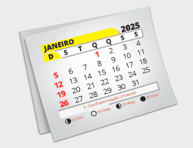 Bloco de Calendário 2025 4x5cm  - 1000 unid