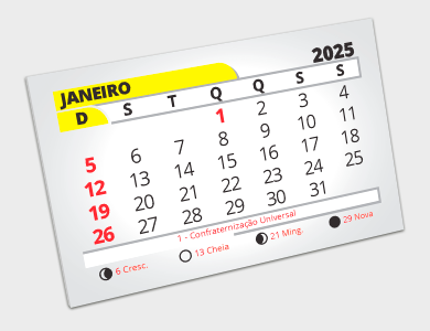 Bloco de Calendário 2025 8x5cm - 50 unid