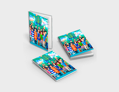 Caderno com Espiral A5 Capa Dura 48 folhas 15x21,3cm - 4x0 - 100 unid