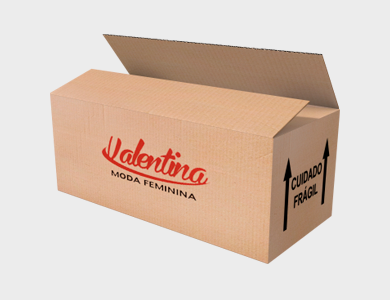 Caixa de Papelão Personalizada PEQUENA - 46,3x20,6x18,5cm - 4x0 - 100 unid