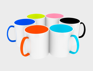 Caneca de Café Color Plus em Polímero para Sublimação 325ml - 10 unid