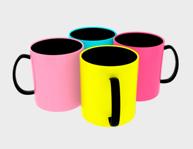 Caneca de Café Black Plus em Polímero para Sublimação 325ml - 25 unid