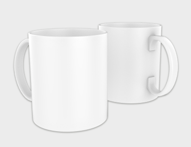 Caneca de Café Branca em Polímero para Sublimação 325ml  - 5 unid