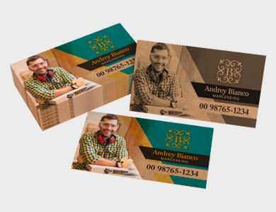 Cartão de Visita com 4 Cantos Arredondados Kraft 240g Sem Verniz 9x5cm - 1x0 - 1000 unid