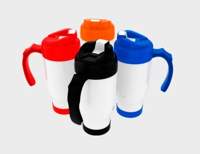Copo Térmico com Alça em Polímero para Sublimação 490ml - 16 unid