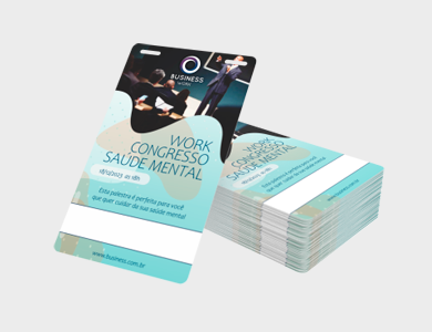 Credencial com Dois Furos Presilha Supremo 300g Sem Verniz 9x10 cm  - 4x0 - 500 unid