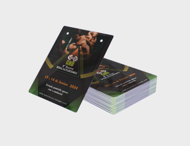 Credencial com Dois Furos Arte Única PVC 0,3mm branco 11,5x14cm - 4x1 - 100 unid