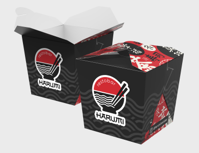 Embalagem Box com Encaixe Papel Alimentício 270g com Película Antigordura 7x7x8cm - 4x0 - 100 unid