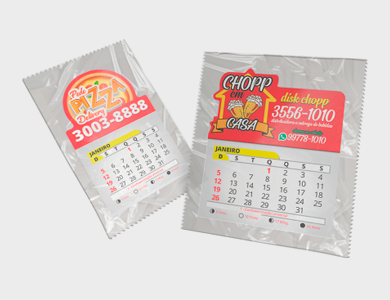 Ímã de Geladeira com Faca Personalizada e Bloco de Calendário 2025 Embalado Individualmente Supremo 4x5cm - 4x0 - 1000 unid