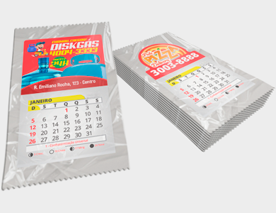 Ímã de Geladeira Promocional com Bordas Brancas e Bloco de Calendário 2025 7x5cm - 4x0 - 1000 unid