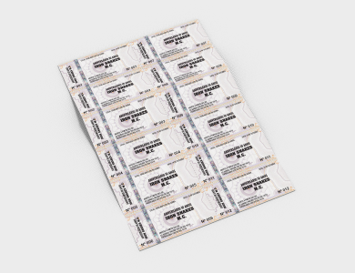 Ingresso de Segurança Numerado Papel Filigranado 120g 10,5x5 cm - 1x0 - 1000 unid