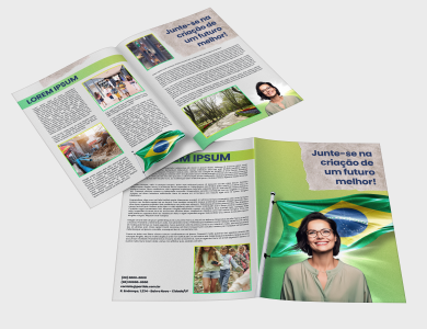 Jornal Informativo Político com Dobra Couchê 90g Sem Verniz 20x28cm - 4x4 - 5000 unid