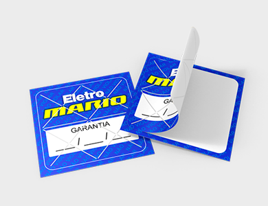 Lacre de Segurança Quadrado Adesivo Papel Sem Verniz 3,6x3,6 cm - 4x0 - 1000 unid