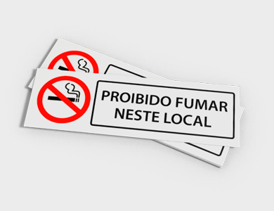 Placas de Sinalização/Informativa Larga em PVC 0,5mm Cristal Frente e Verso 44,4x14,4 cm - 4x0 - 1 unid