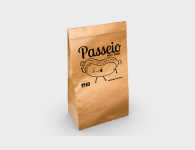 Saco para Delivery Personalizado Pequeno até 5kg Papel Kraft 18x30x10cm - 1x1 - 500 unid