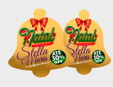 Móbile Sino de Natal Grande PVC 0,3 mm Verniz Total Frente e Verso 35,6x38 cm - 4x4 - 10 unid