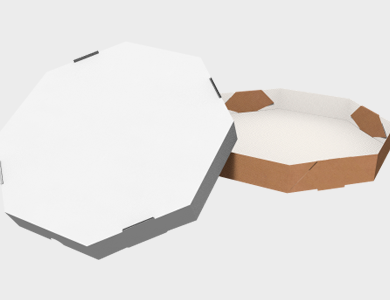Caixa de Pizza Branca Octagonal 30x30cm - Sem Impressão - 25 unid